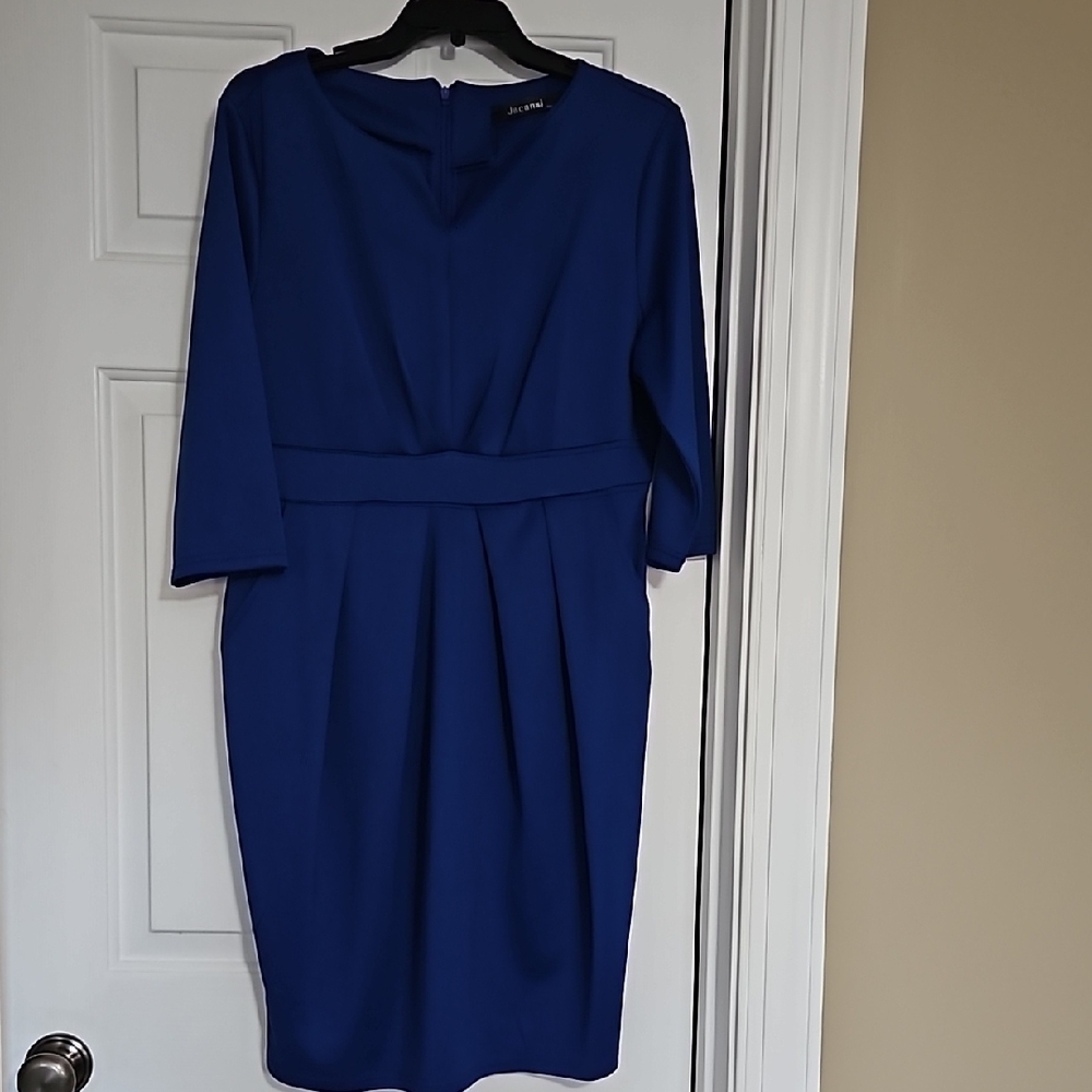 Royal Blue Knee-Length Sheath Dress